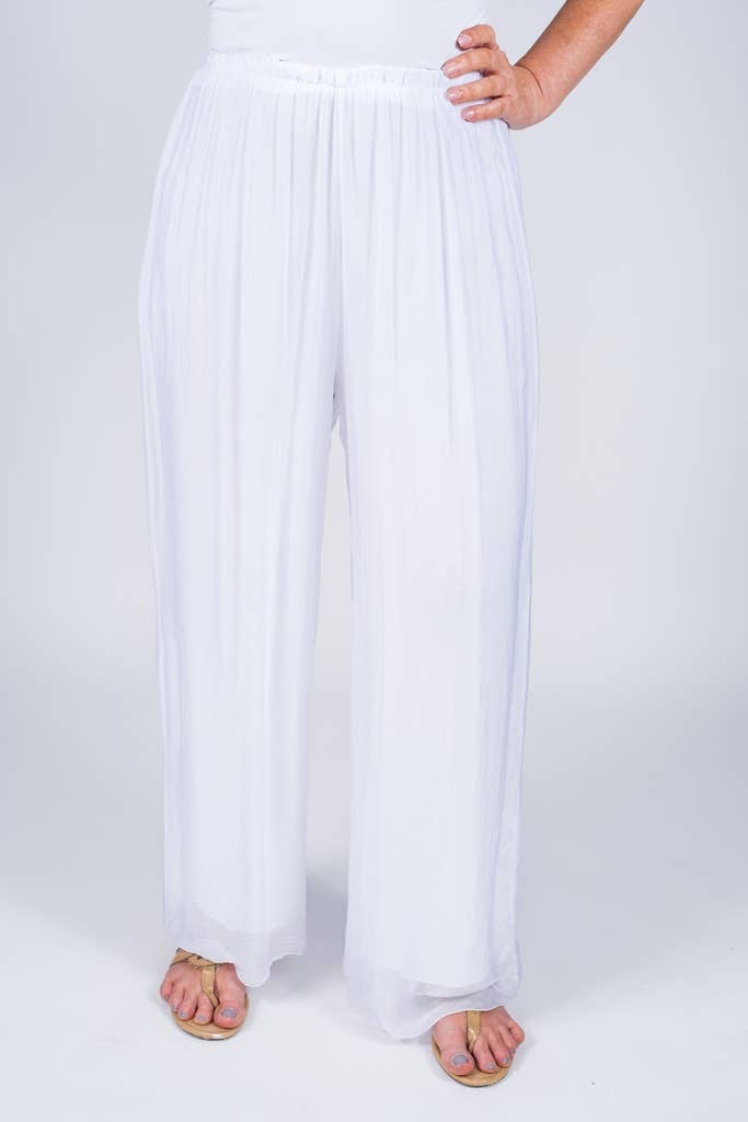 TINA Stephens Italy/Tees By Tina - Roxy Silk Straight Leg Pant (PL212)
