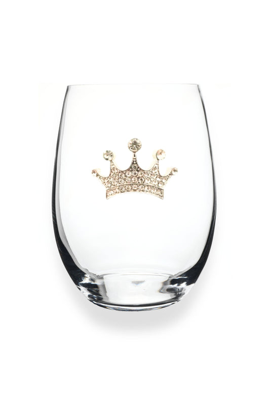 Tiara Jeweled Stemless Wine Glass