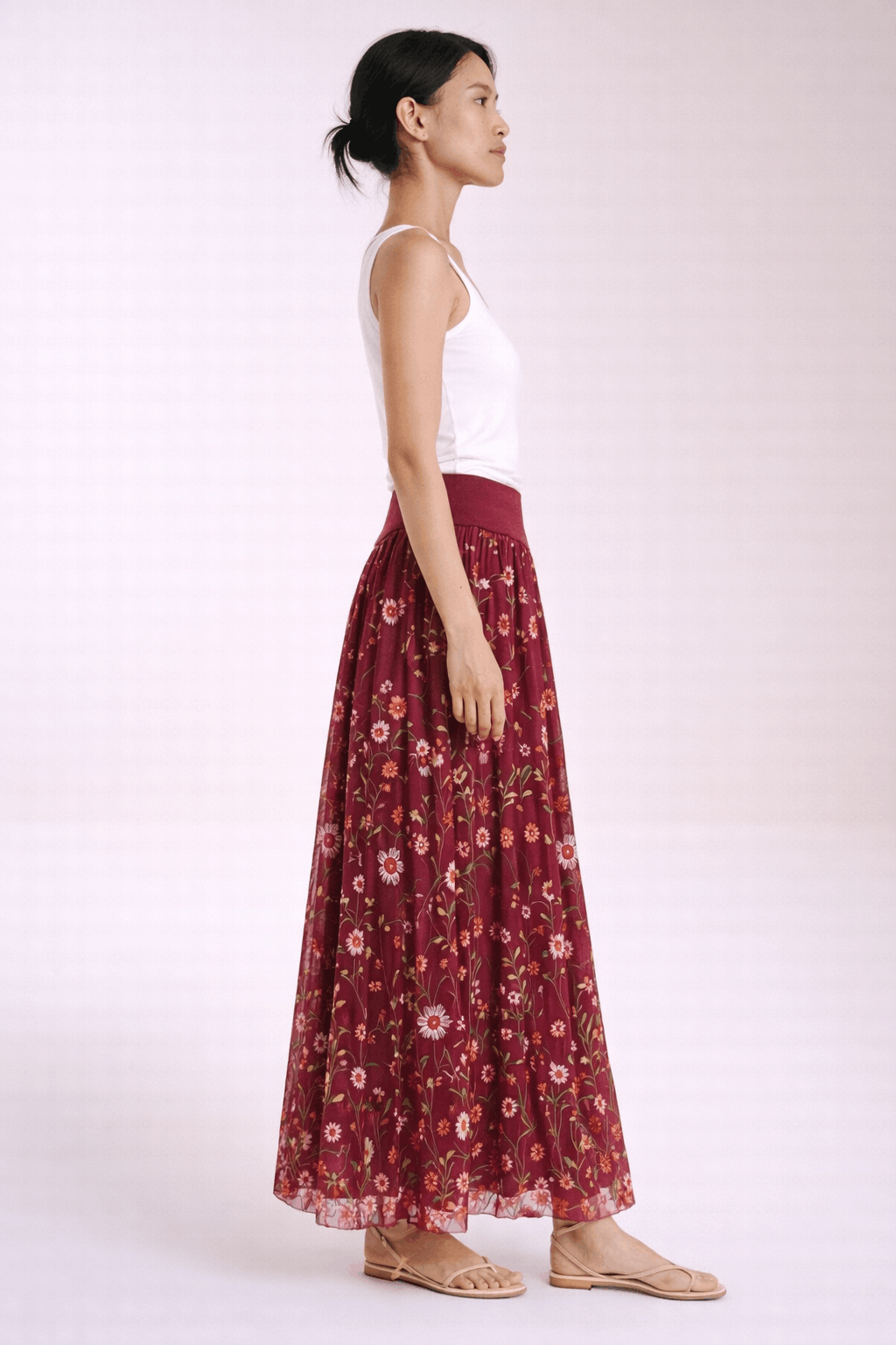 TINA Stephens Italy/Tees By Tina - Sable Garden Silk Skirt (SL202G)