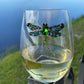 Dragonfly Jeweled Stemless Wine Glass