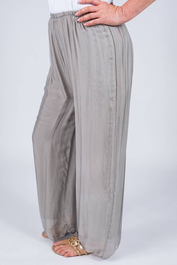 TINA Stephens Italy/Tees By Tina - Roxy Silk Straight Leg Pant (PL212)