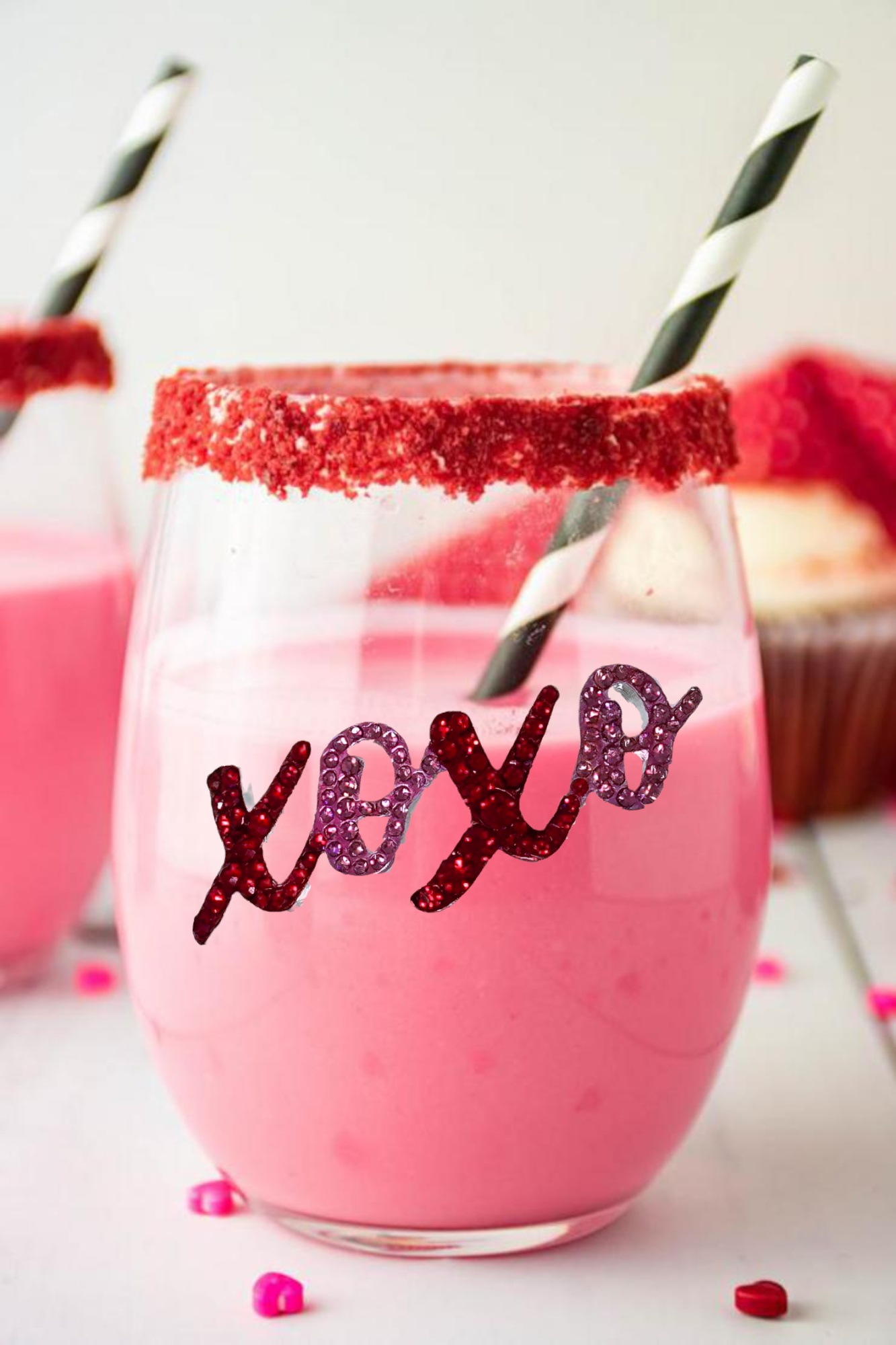 Valentine's Day - XOXO Jeweled Stemless Wine Glass