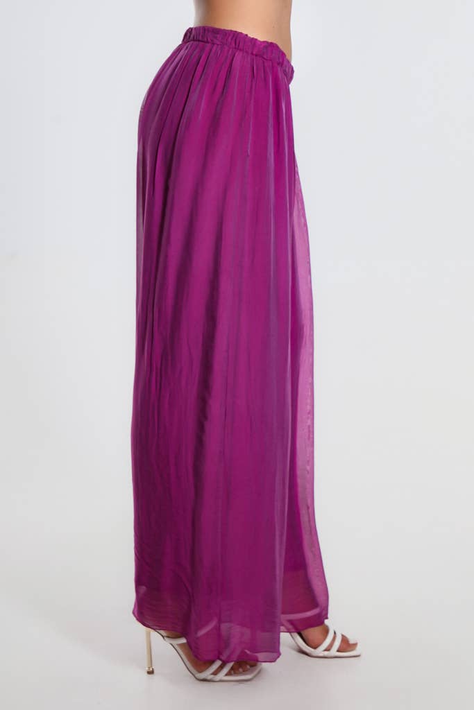 TINA Stephens Italy/Tees By Tina - Roxy Silk Straight Leg Pant (PL212)