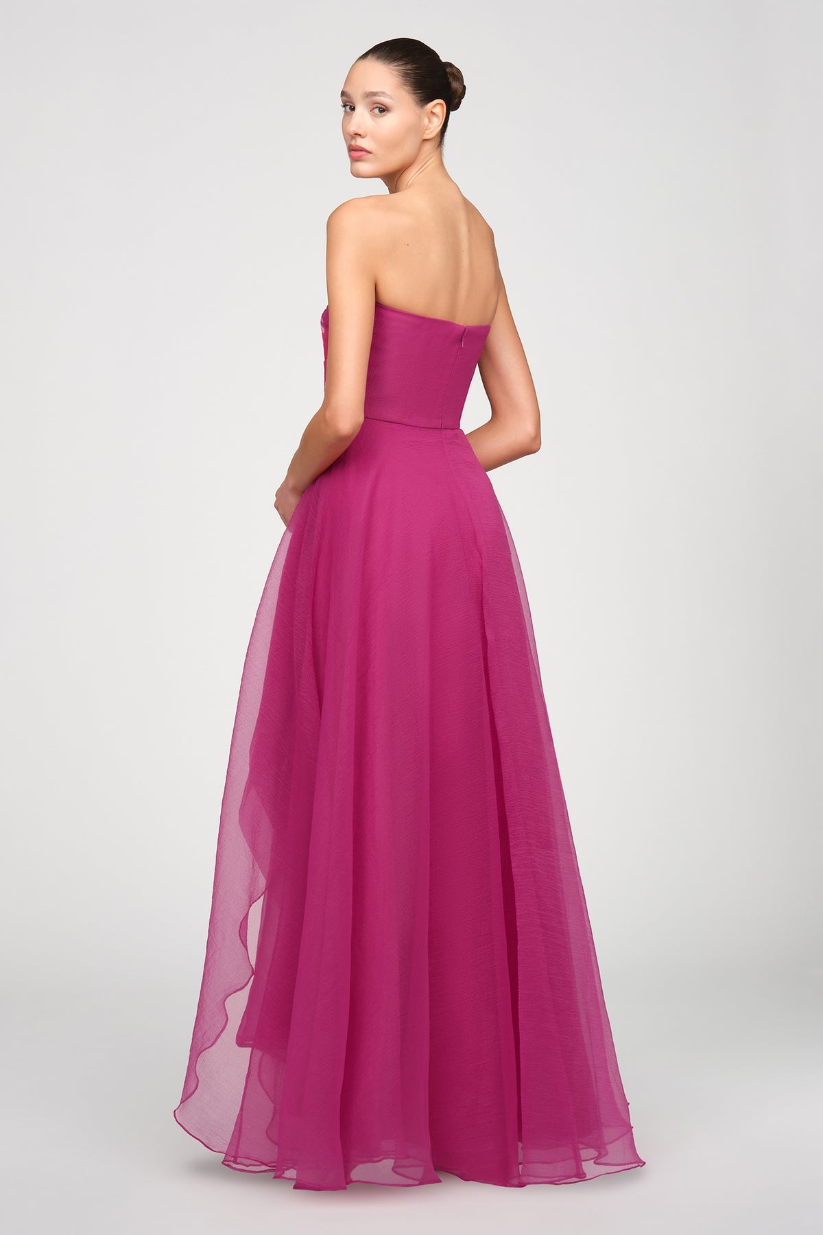 Theia Couture Teresa Strapless Draped Gown
