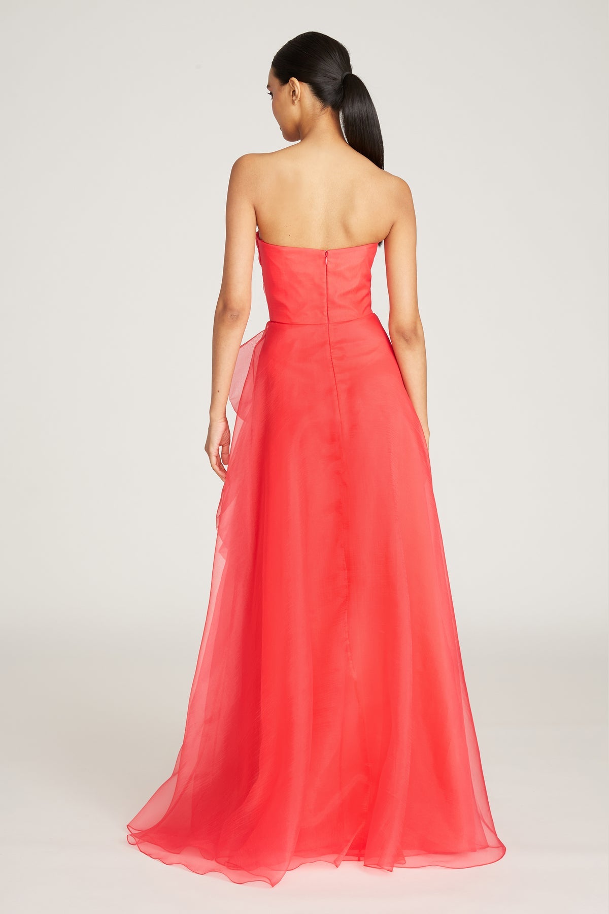 Theia Couture Teresa Strapless Draped Gown