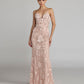Mac Duggal Pink Embellished Lace Strapless Sweetheart Gown