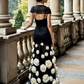 Terani Couture Square Neck Matte Satin Sheath Gown with Cap Sleeves