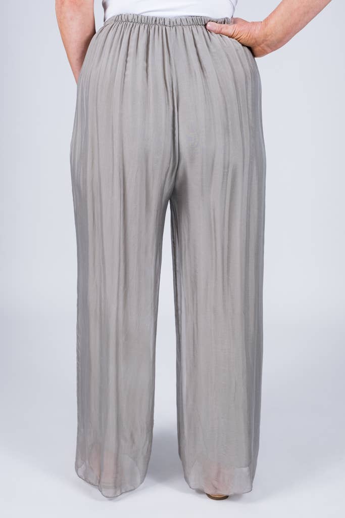 TINA Stephens Italy/Tees By Tina - Roxy Silk Straight Leg Pant (PL212)