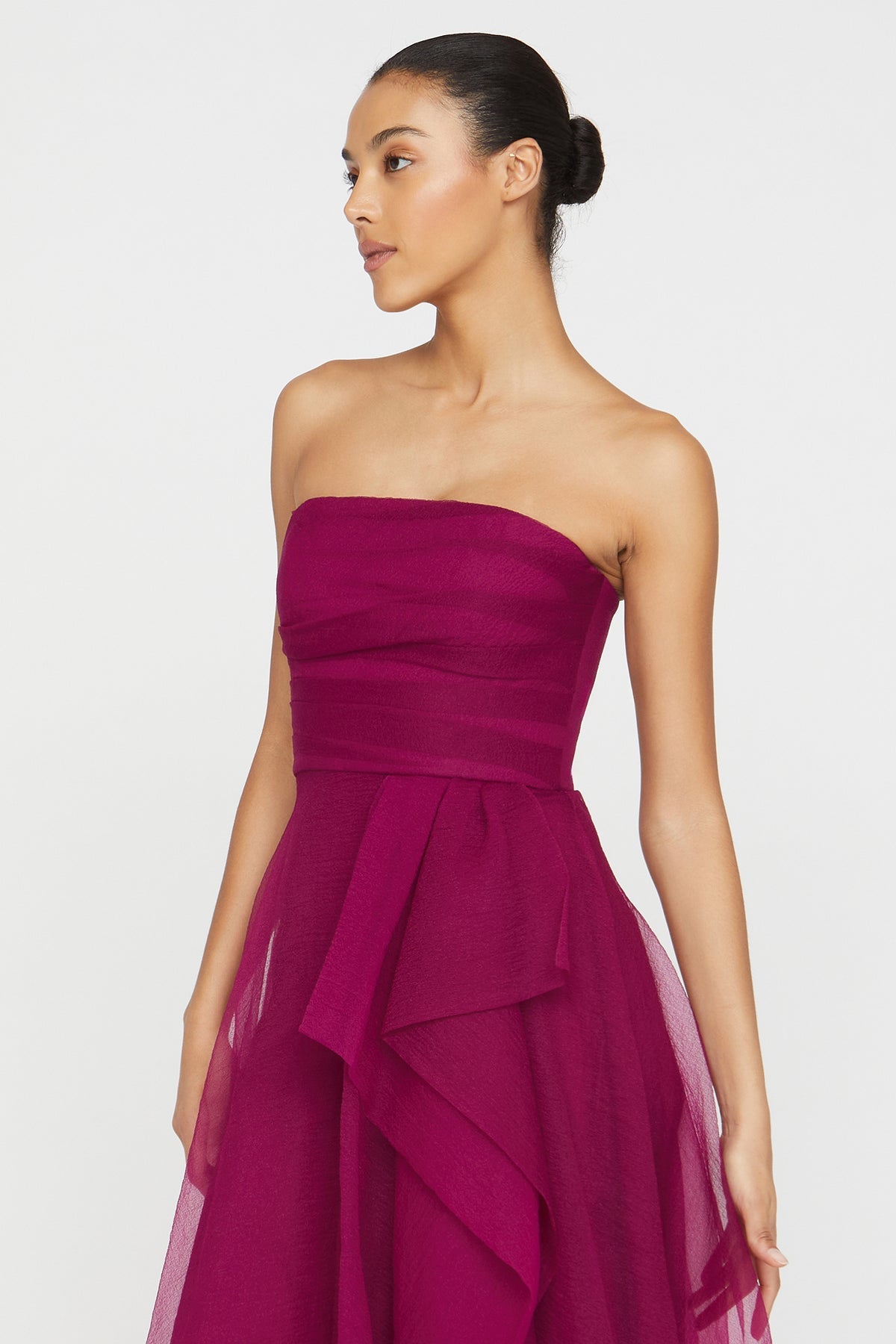 Theia Couture Teresa Strapless Draped Gown