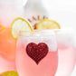 Red Heart Jeweled Stemless Wine Glass