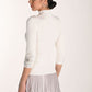 Frank Lyman Ribbed Sweater Knit Top with Floral Embroidery
