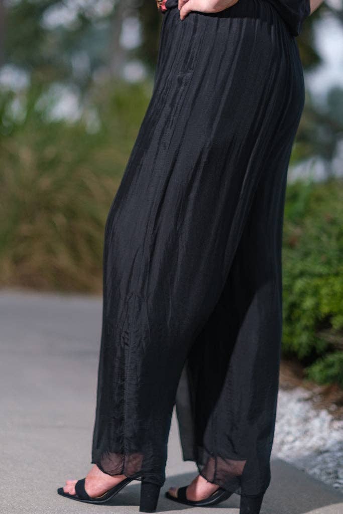 TINA Stephens Italy/Tees By Tina - Roxy Silk Straight Leg Pant (PL212)