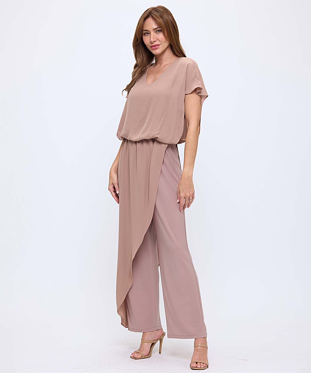 Last Tango Chiffon Overlay Jumpsuit