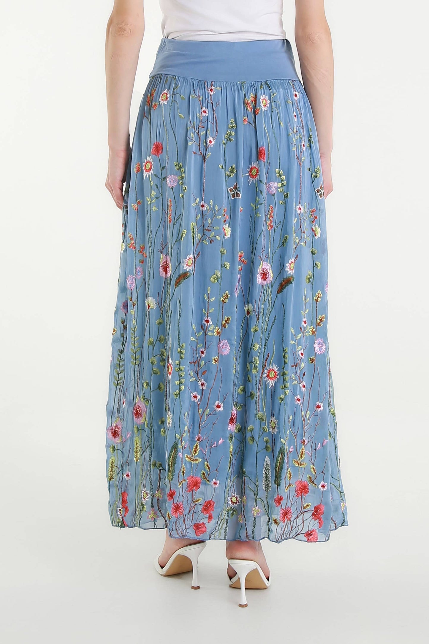 TINA Stephens Italy/Tees By Tina - Sable Garden Silk Skirt (SL202G)