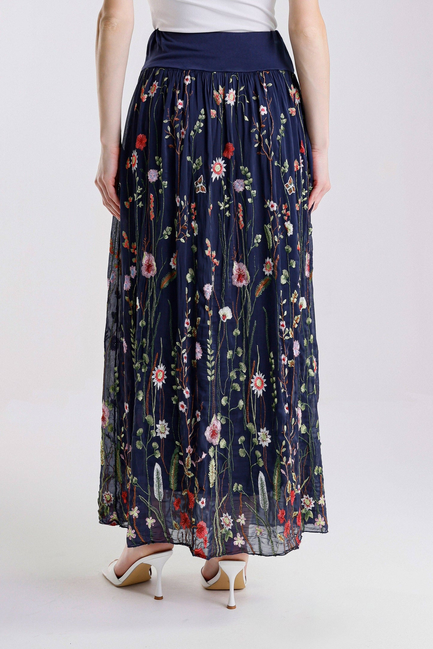 TINA Stephens Italy/Tees By Tina - Sable Garden Silk Skirt (SL202G)