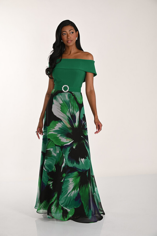 Frank Lyman Floral Off-shoulder Maxi Dress