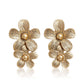 KARINE SULTAN - Large Flowers Drop Earrings - 24K Gold Plated