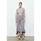 INA - Luxe Satin Contrast Collar Lace Button Down Blouse