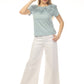 AZI Short Sleeve Embellished Top