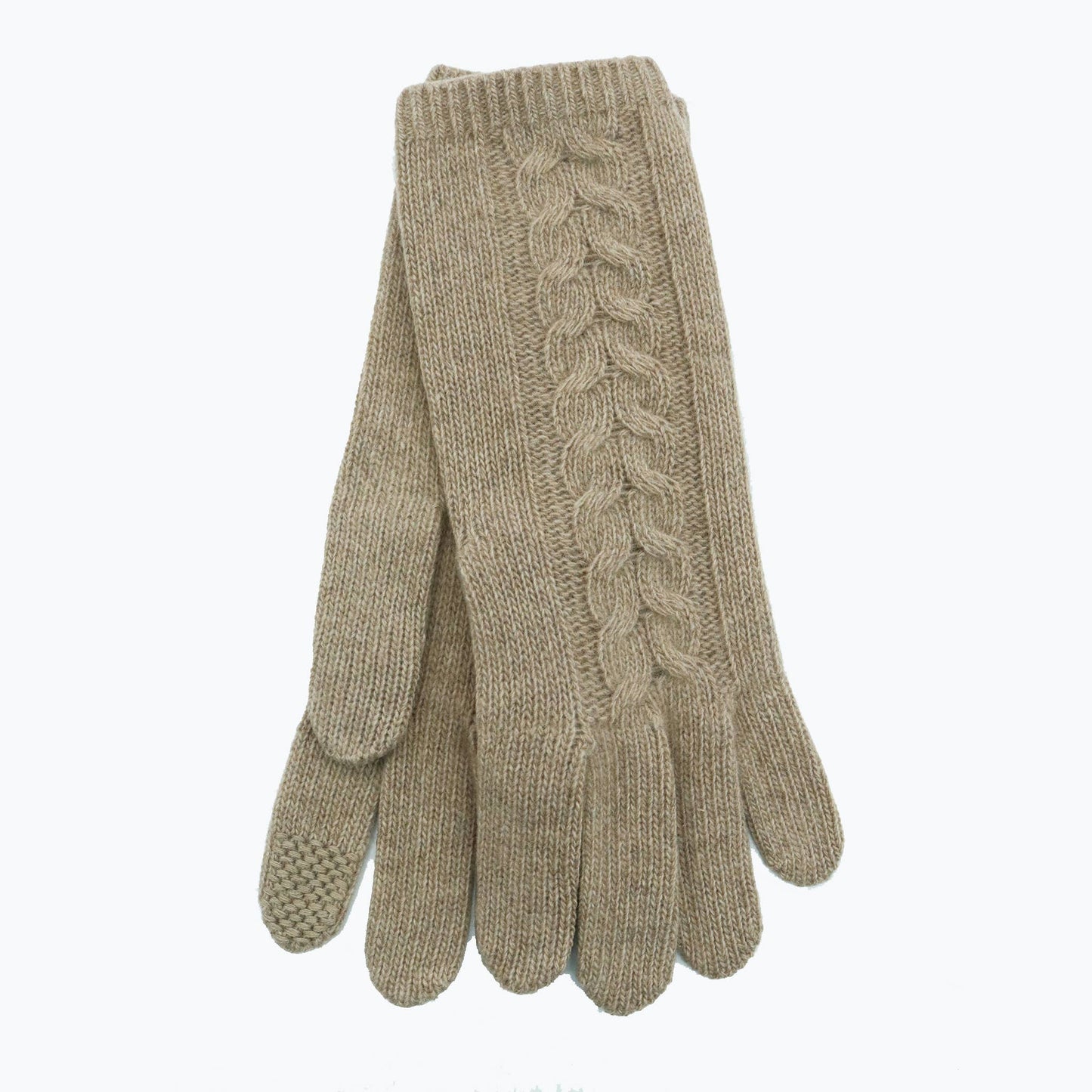 Cashmere Tech gloves with cables