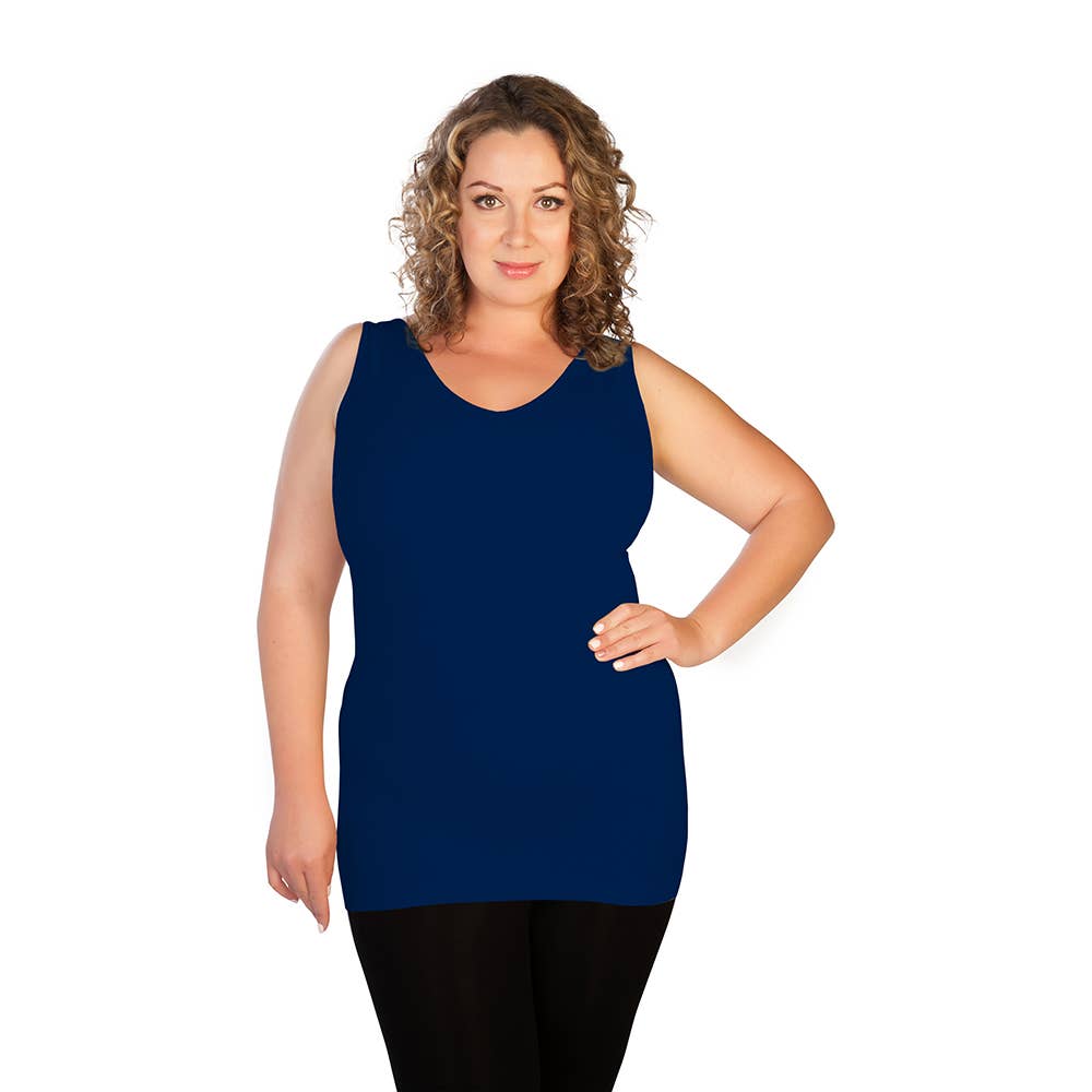 Skinnytees - Plus V Neck Tank