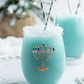 Menorah Holiday Jeweled Stemless Wine Glass