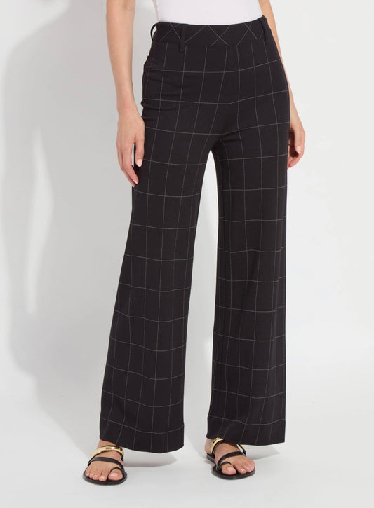 Erin Hi Waist Wide Leg Ponte - Double Check Line
