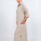 TINA Stephens Italy/Tees By Tina - Fernanda Open Collar Linen Dress (DQ107)