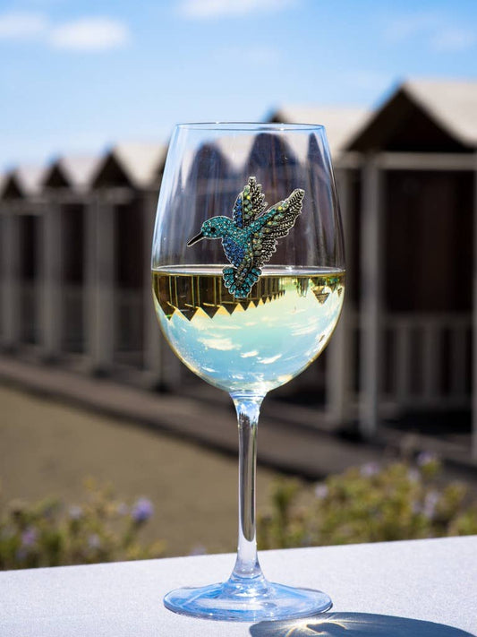 The Queens' Jewels® - Hummingbird Jeweled Stemmed Wine Glass