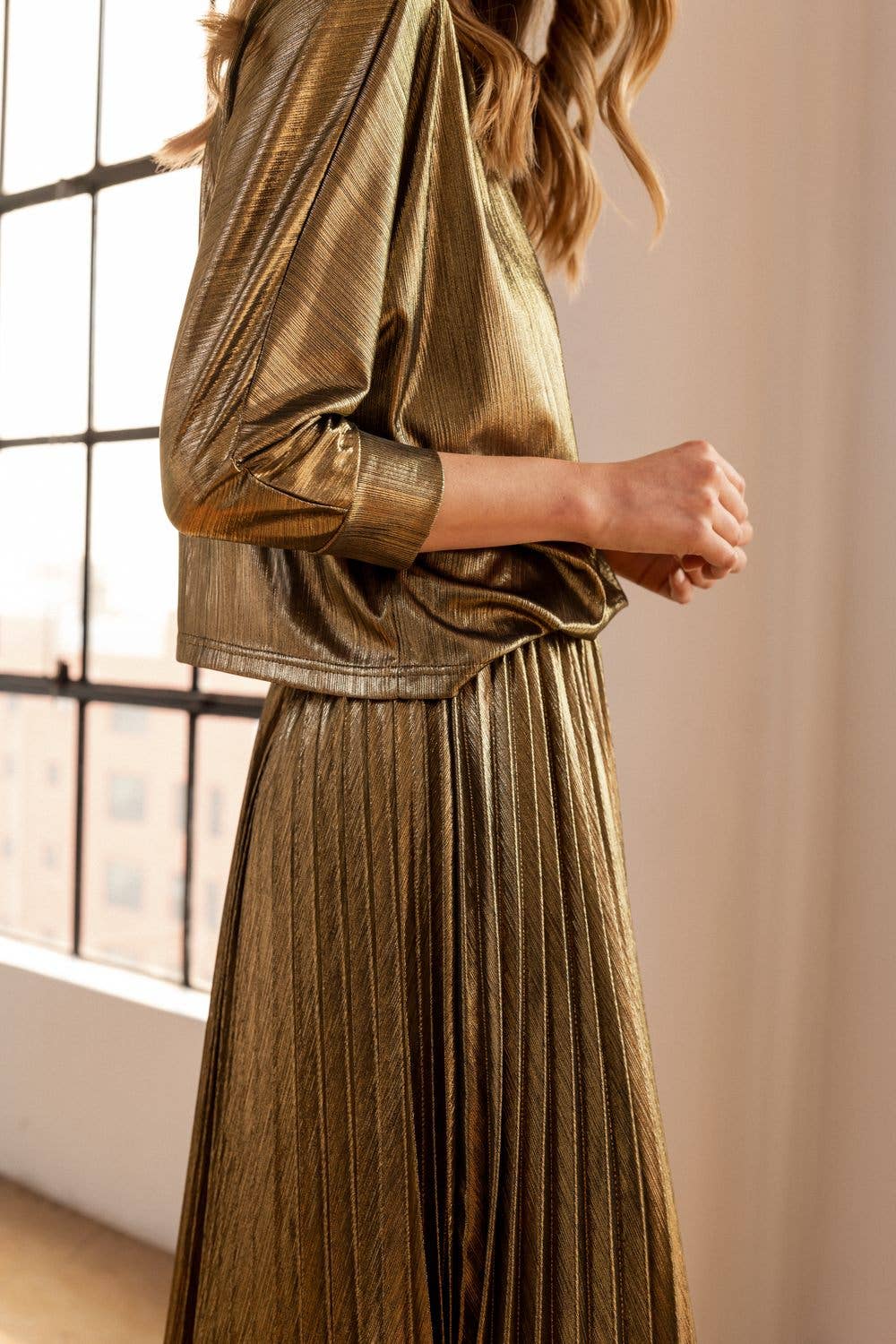 Jonah Stretch Shimmering Knit Top