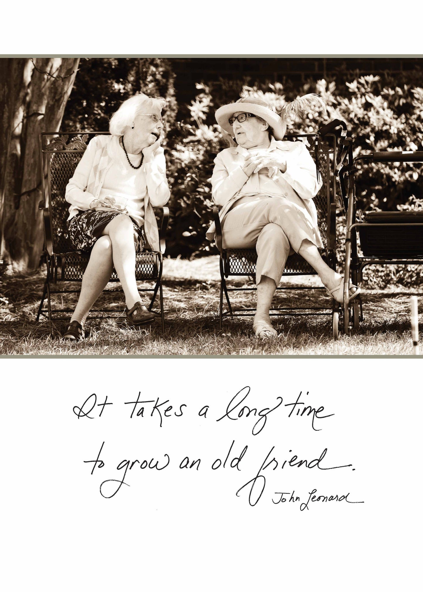 Bonair Daydreams - 'It Takes a Long Time to Grow an Old Friend' Friendship Card