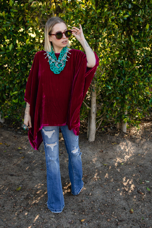 Jennifer Grace Zandra Silk Velvet Scarf Top