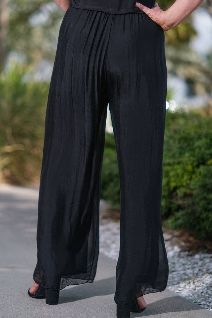 TINA Stephens Italy/Tees By Tina - Roxy Silk Straight Leg Pant (PL212)