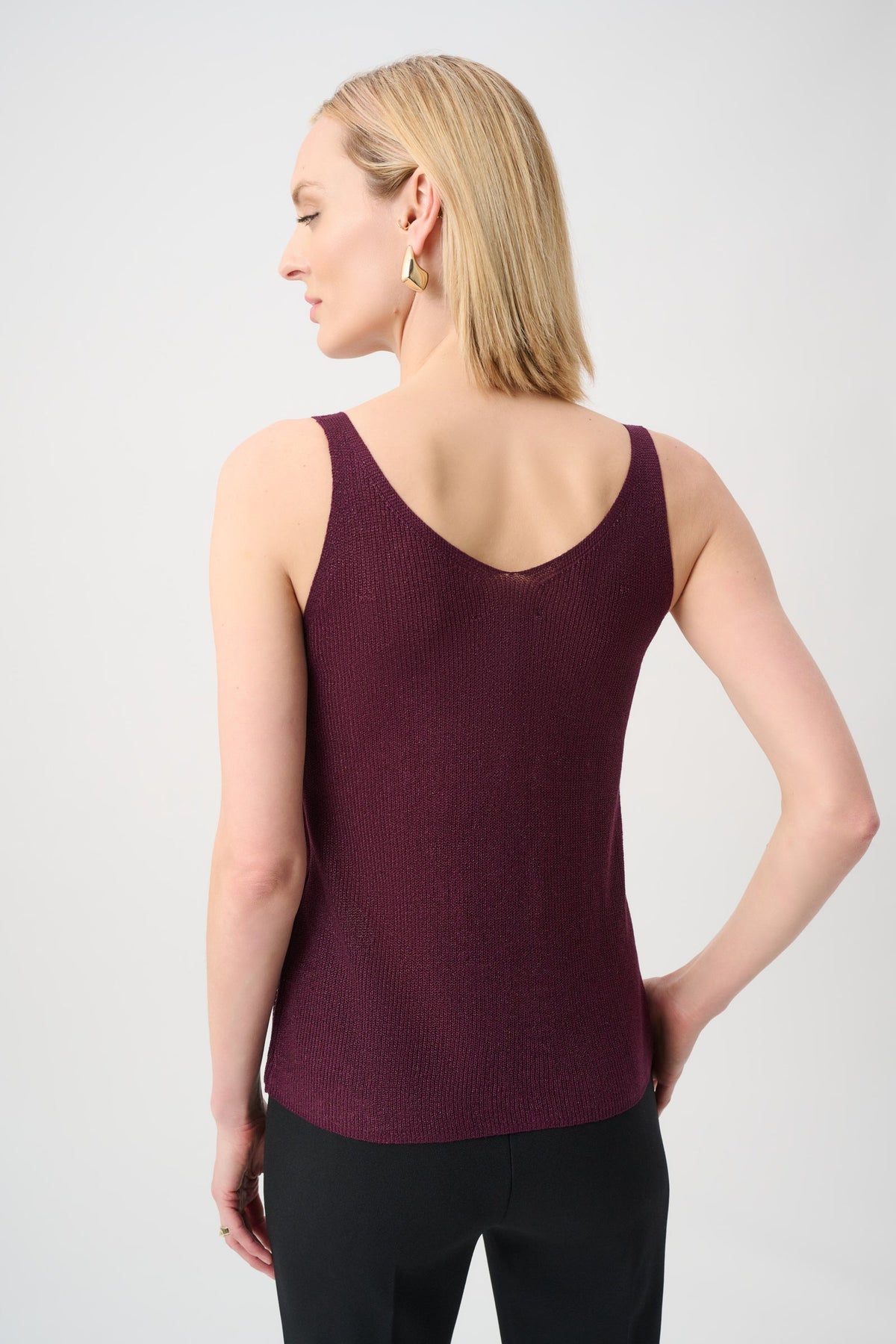 Joseph Ribkoff Metallic Knitted Camisole with Rhinestones