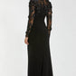 Mac Duggal  Long Sleeve Floral Embellished Column Gown