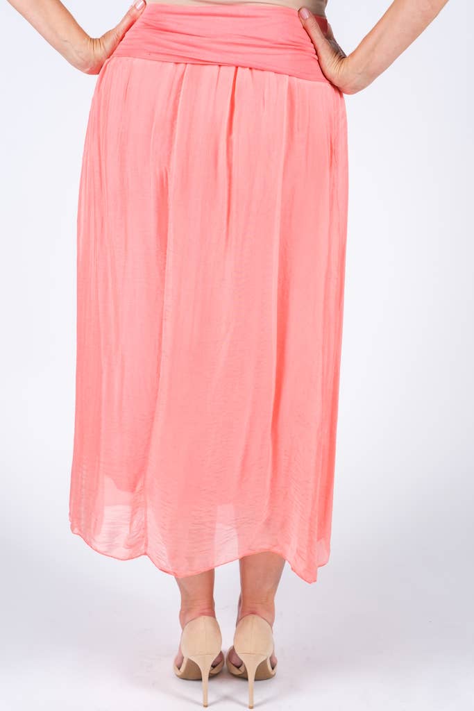 TINA Stephens Italy/Tees By Tina - Brenda Silk Foldover Waist Skirt (SL204)