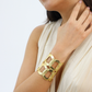KARINE SULTAN - Intertwined Rings Cuff Bracelet - 24K Gold Plated