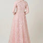 Teri Jon by Rickie Freeman Metallic Organza Jacquard Shirt Waist Gown