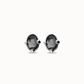 UNO De 50 Studs with black oval faceted crystals
