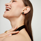 UNO DE 50 Studs with black oval faceted crystals
