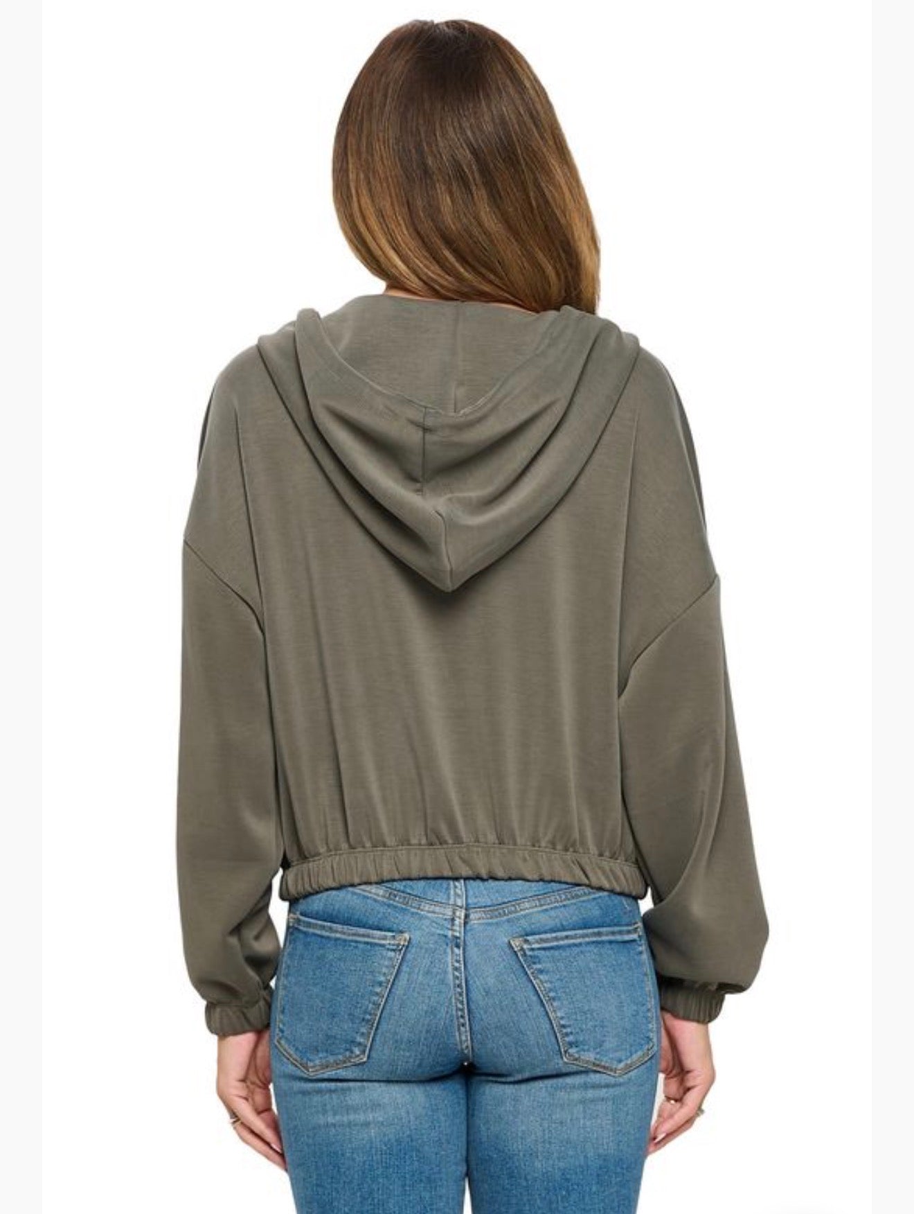 Ariella Cropped Hoodie w Zipper