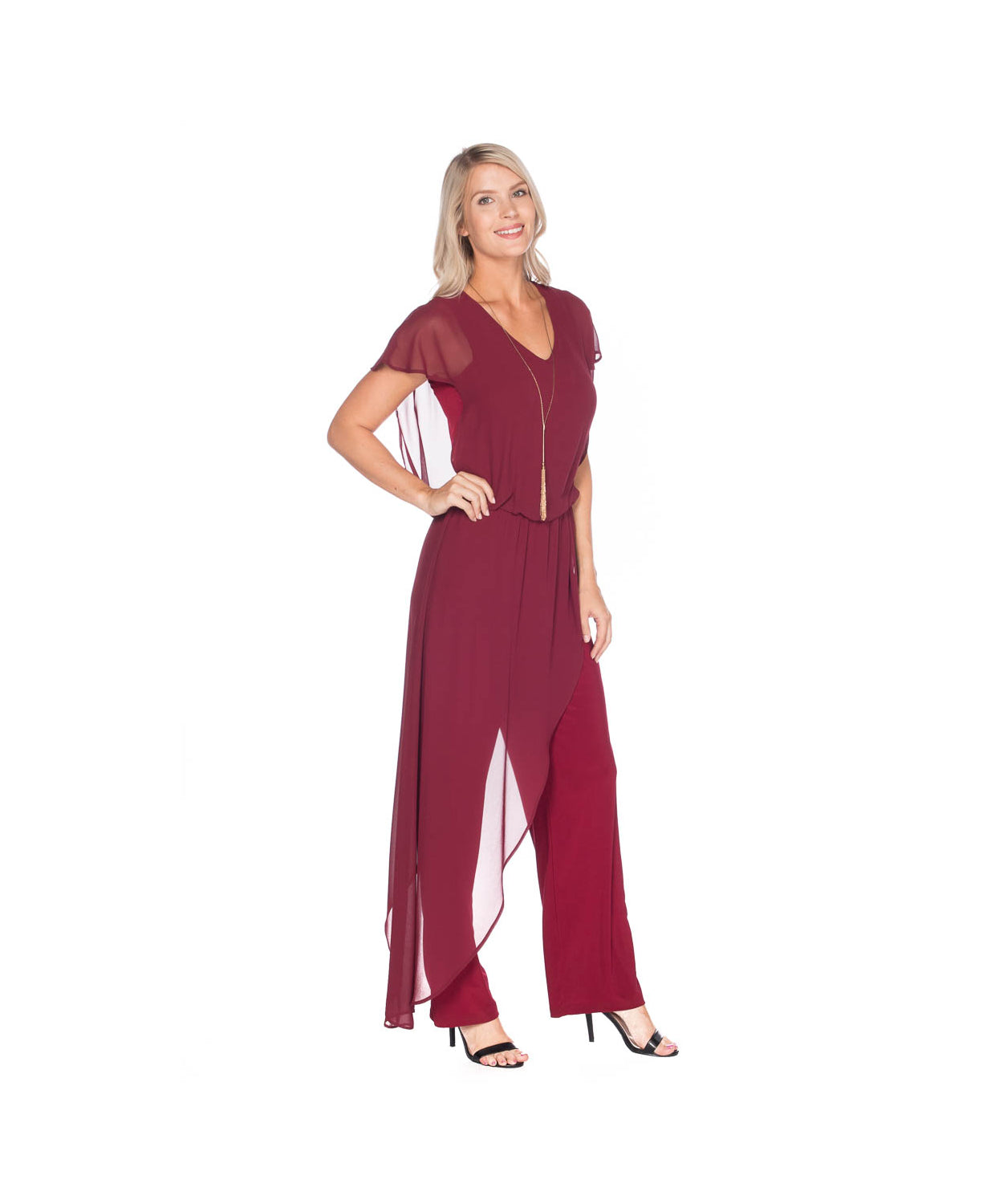 Last Tango Chiffon Overlay Jumpsuit