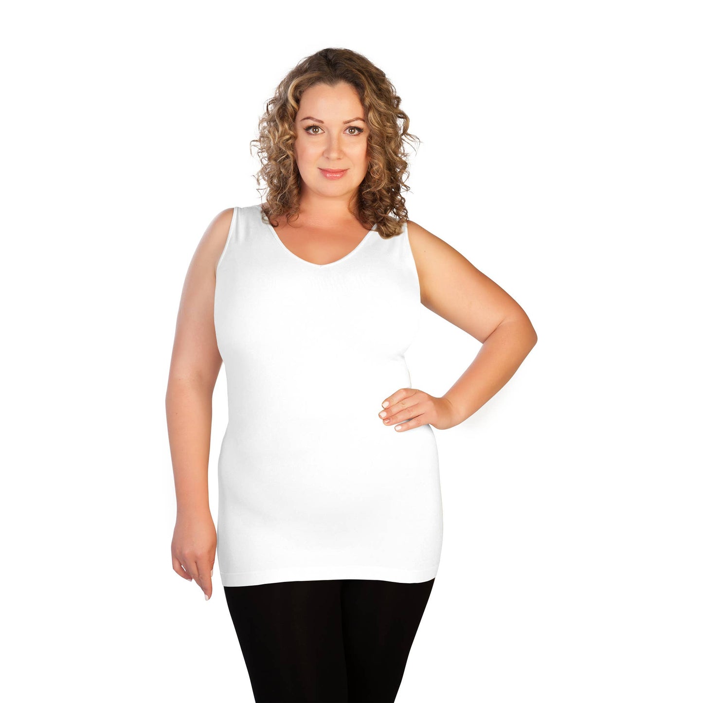 Skinnytees - Plus V Neck Tank