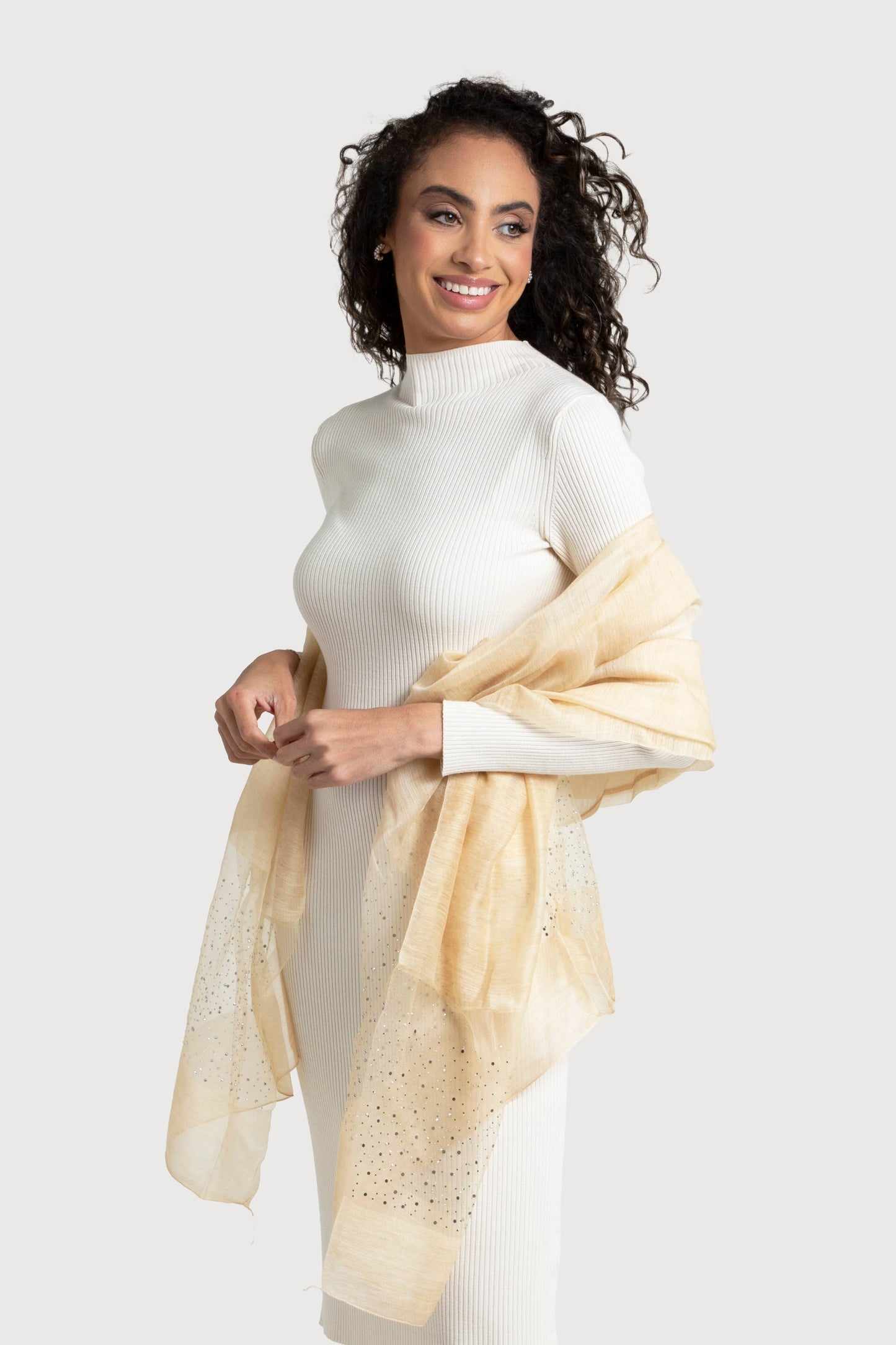 SAACHI - Star Gazer Wool Blend Sparkle Silk Scarf