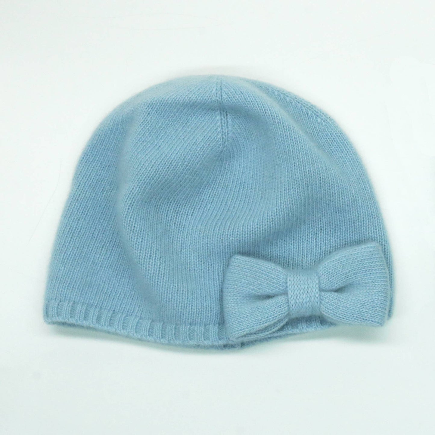 Cashmere beanie with bow