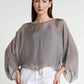 TINA Stephens Italy/Tees By Tina - Sofita 3/4 Sleeve Cropped Silk Kaftan (BQ200)