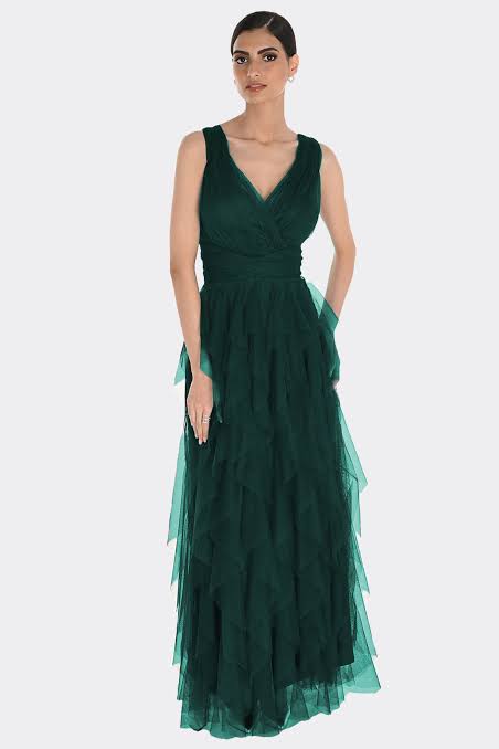 Frank Lyman Maxi Wrap V-neck Dress