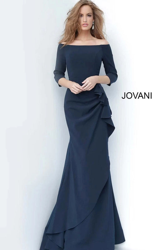 Jovani Sheath Off the Shoulder Evening Dress