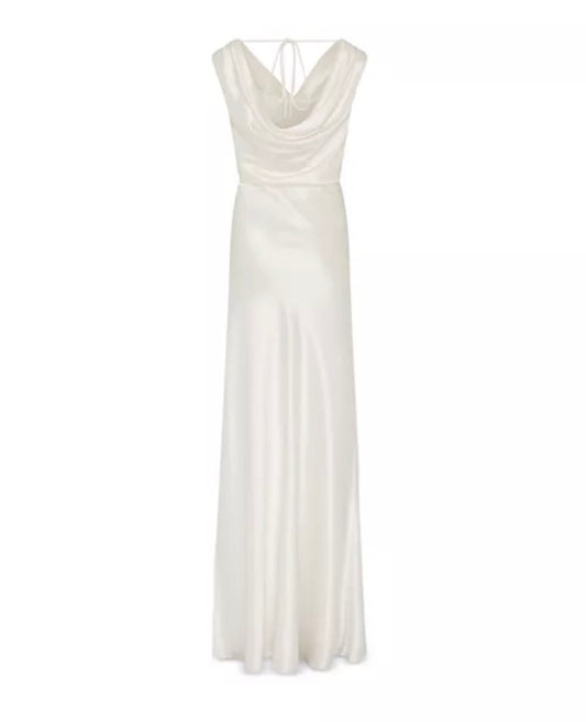 Milly Hammered Satin Cowl Neck Gown