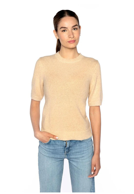 Kinross LOFTY LUREX SHORT Sleeve CREW Sweater